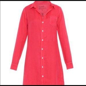 FRANK & EILEEN NWOT RED ITALIAN LINEN MURPHY DRESS
